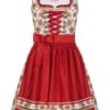 Mini Dirndl 55cm creme geblümt rot Linda 006924