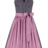 Midi Dirndl 65 cm grau altrosa Stretch Paula 010381