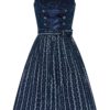 Midi Dirndl 65 cm dunkelblau gepunktet 015619