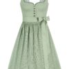 Midi Dirndl 65 cm salbei gemustert Antonia 014656