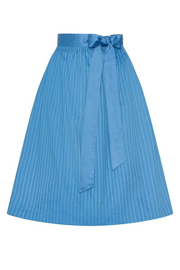 Dirndlschürze midi 70 cm hellblau gestreift Nelly 013769