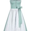 Dirndl lang 85 cm mint weiß Melinda 014669