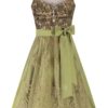 Midi Dirndl 70 cm gold grün Esther 016390