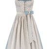 Midi Dirndl 70 cm natur blaugrau Melanie 015869