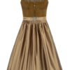 Midi Dirndl 70 cm olivbraun taupe Samt Pascal 015077