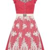 Mini Dirndl 60 cm dunkelrot creme mit Tüllschürze Valerie 008494