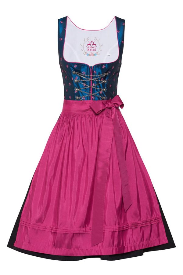 Mini Dirndl 60cm dunkelblau-pink Doreen 132508