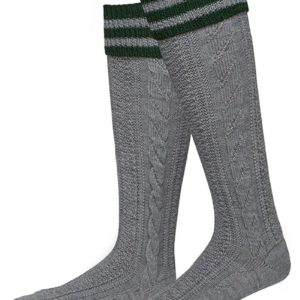 Trachtensocken lang grau-grün Merinowolle 100198