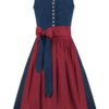 Midi Dirndl 65cm dunkelblau dunkelrot Ela 004458