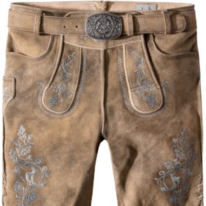 Lederhose Girgl (senf gespeckt-grau