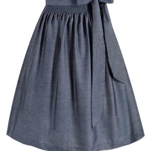 Dirndlschürze midi 65 cm rauchblau Chloe 016584