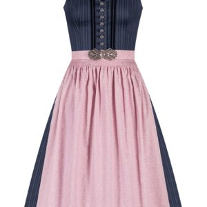 Midi Dirndl 65 cm dunkelblau altrosa Loretta 010397 - limitiert