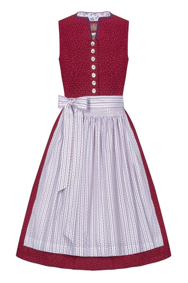 Mini Dirndl 60cm rot weiß geblümt 005021 - limitiert