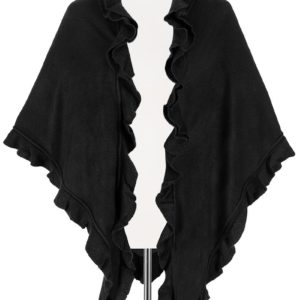 Poncho schwarz mit Rüschenkragen 009919