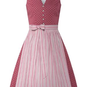 Mini Dirndl 60 cm rosenholz altrosa gemustert Valentina 009059