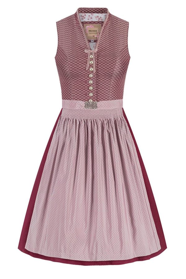 Midi Dirndl 65 cm altrosa gemustert Carrie 010035