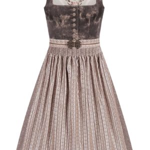 Midi Dirndl 70 cm braun taupe Brenda 011664