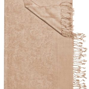 Trachtentuch 70 x 200 cm taupe mit Fransen 002958