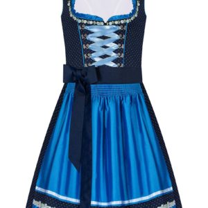 Mini Dirndl 55cm dunkelblau gepunktet blau Luise 006929