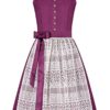 Midi Dirndl 65cm aubergine gepunktet creme Madleine 006521