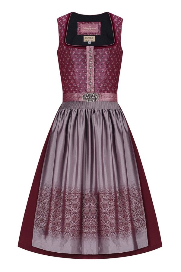 Midi Dirndl 70cm beere silber Martha 006256 - limitiert