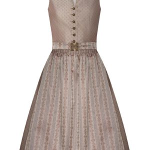 Midi Dirndl 70 cm taupe gemustert Klara 009176