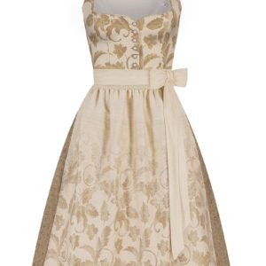 Midi Dirndl 70 cm creme gold Luna 012214