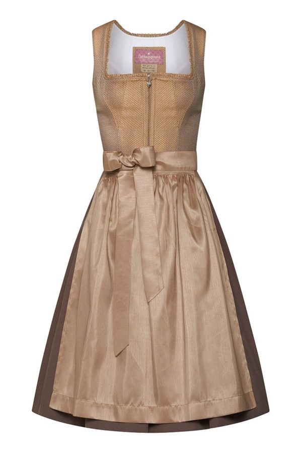 Midi Dirndl 65 cm beige braun Armila 010579 - limitiert