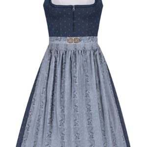 Midi Dirndl 65 cm dunkelblau hellblau Theresa 010002