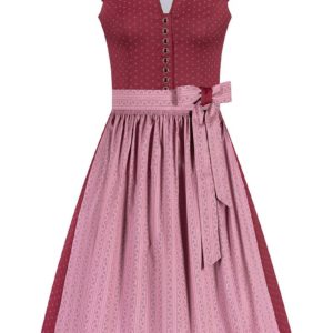 Midi Dirndl 65 cm rot altrosa Stretch Paula 010384