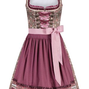 Mini Dirndl 55 cm braun geblümt rosenholz Valerie 010216