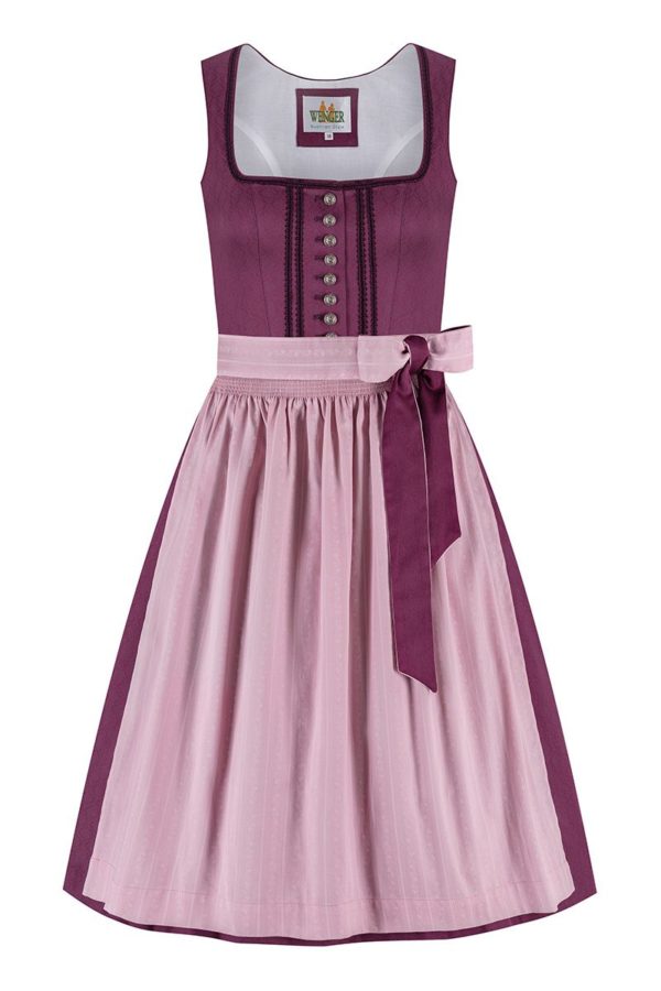 Midi Dirndl 65 cm beere altrosa Valerie 010429