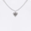 Perlencollier mit Herzanhänger und Edelweiß 000143 ~ weiß