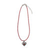 Collier mit Herzanhänger 000156 ~ dunkelrot