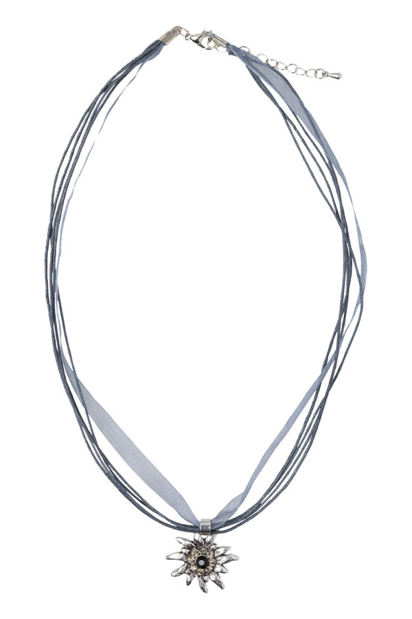 Collier mit Edelweissanhänger 000157 ~ grau