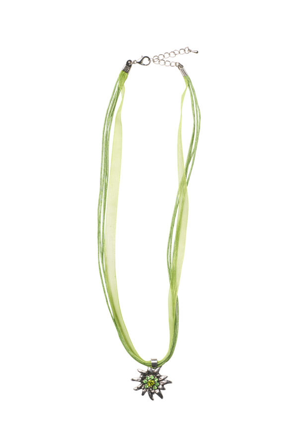 Collier mit Edelweissanhänger 000157 ~ hellgrün