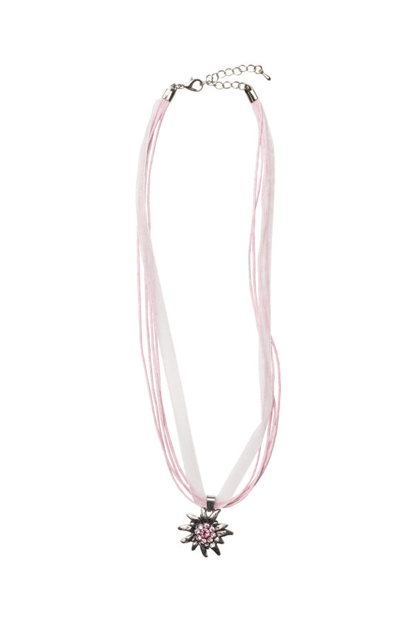 Collier mit Edelweissanhänger 000157 ~ rosa