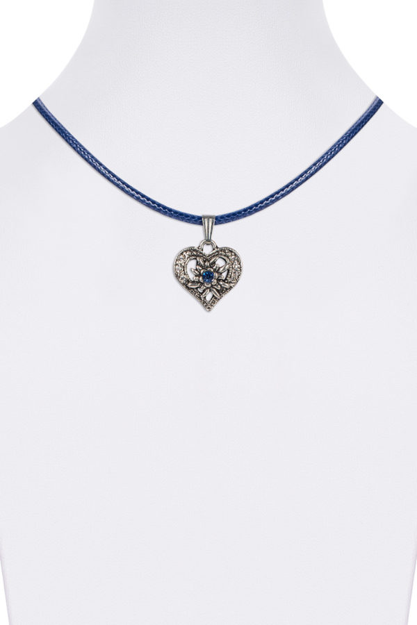 Kinder Collier mit Herzanhänger 000159 ~ blau