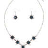 Schmuckset - Collier & Ohranhänger 000160 ~ dunkelblau