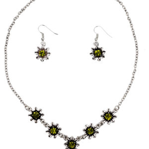 Schmuckset - Collier & Ohranhänger 000160 ~ oliv