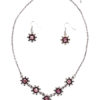 Schmuckset - Collier & Ohranhänger 000160 ~ rosa