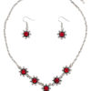 Schmuckset - Collier & Ohranhänger 000160 ~ rot