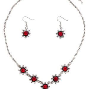 Schmuckset - Collier & Ohranhänger 000160 ~ rot