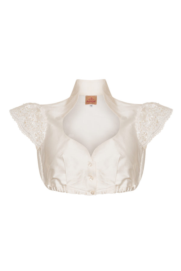 Dirndlbluse creme Seide 001349 ~ 38