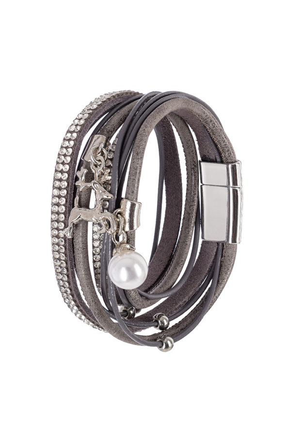 Wickelarmband aus Leder ~ anthrazit
