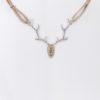 Collier mit Hirschgeweih und Strass ~ taupe