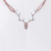 Collier mit Hirschgeweih und Strass ~ altrosa