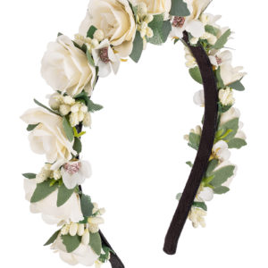 Haarreif mit Rosen ~ weiß