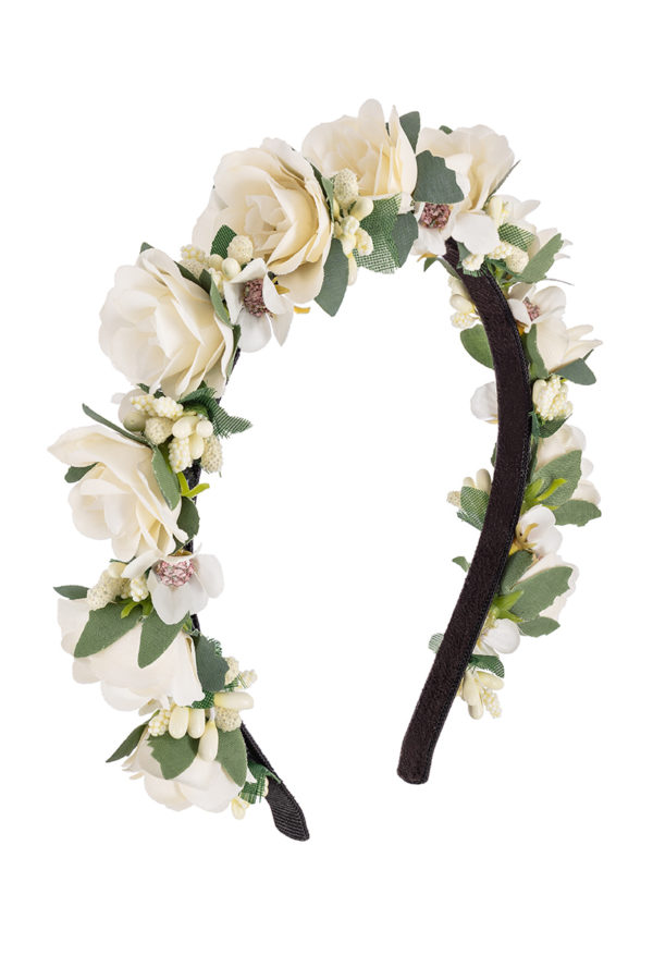 Haarreif mit Rosen ~ weiß