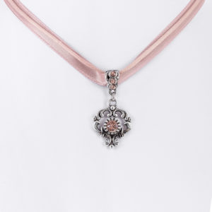 Collier mit Strass-Anhänger ~ altrosa
